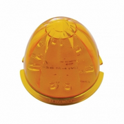 UP-42742 Fog Light Cover With Amber LED Watermelon Light & Visor For 2007-17 KW T660- Passenger -Amber Lens
