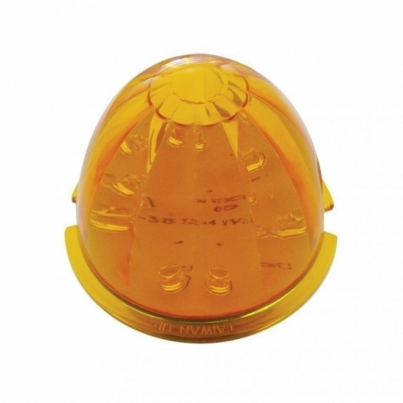 UP-42742 Fog Light Cover With Amber LED Watermelon Light & Visor For 2007-17 KW T660- Passenger -Amber Lens