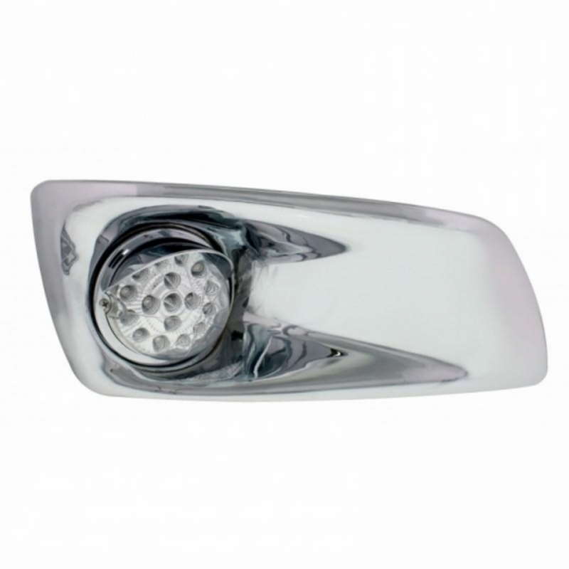 Cubierta de luz antiniebla con visera y luz reflectora de estilo transparente de 17 LED ámbar para pasajeros 2007-17 KW T660 - Clear Le