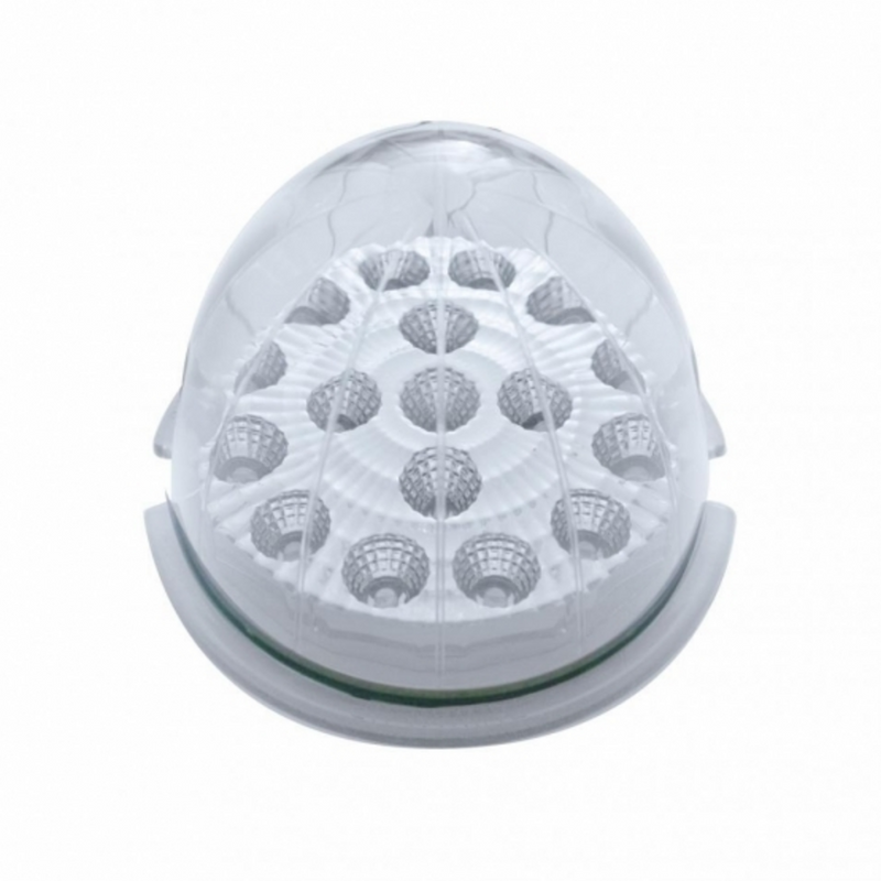 Cubierta de luz antiniebla con visera y luz reflectora de estilo transparente de 17 LED ámbar para pasajeros 2007-17 KW T660 - Clear Le