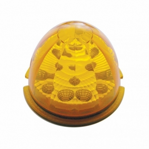 UP-42746 Fog Light Cover With Amber LED Reflector Watermelon Light & Visors For 2007-17 KW T660- Passenger -Amber Lens