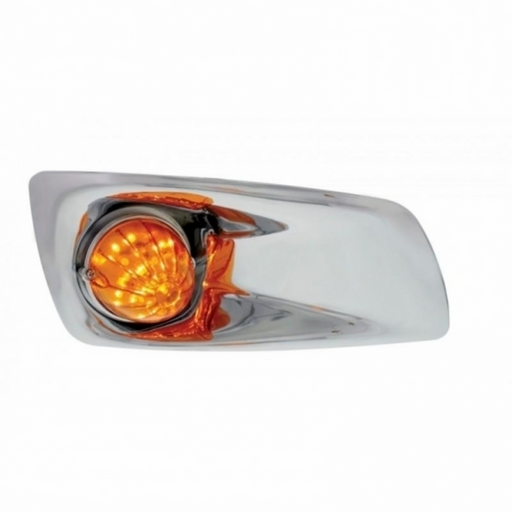UP-42752 Fog Light Cover With 19 LED Watermelon Light For 2007-17 KW T660 (Passenger) - Amber LED/ Amber Lens