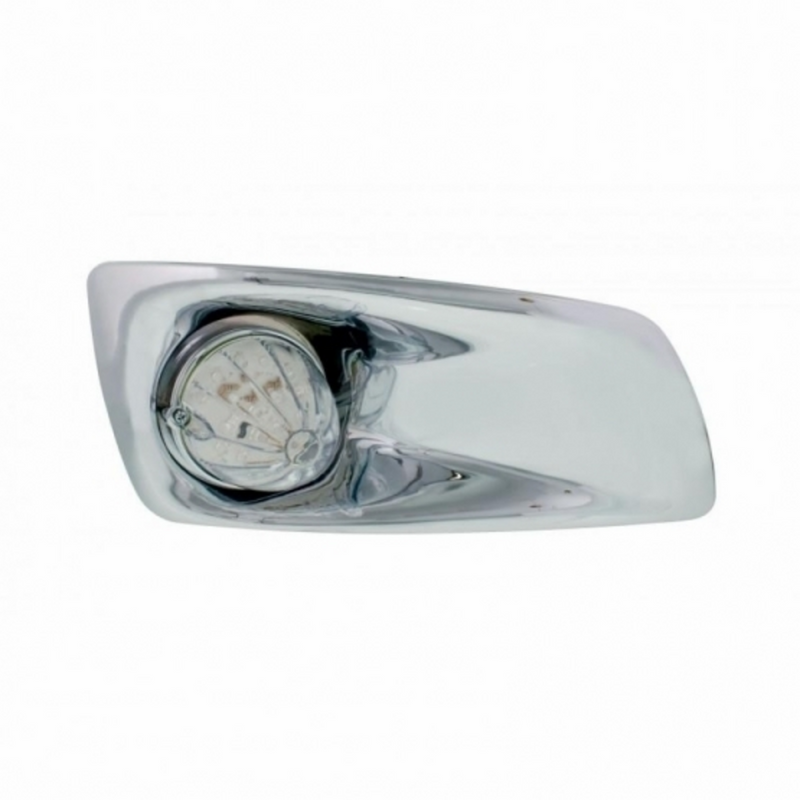 UP-42753 Fog Light Cover With 19 LED Watermelon Light For 2007-17 KW T660 (Passenger) - Amber LED/ Clear Lens