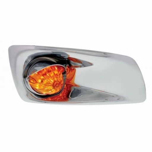 UP-42758 Fog Light Cover With 19 LED Watermelon Light & Visor For 2007-17 KW T660 (Passenger) - Amber LED/ Amber Lens