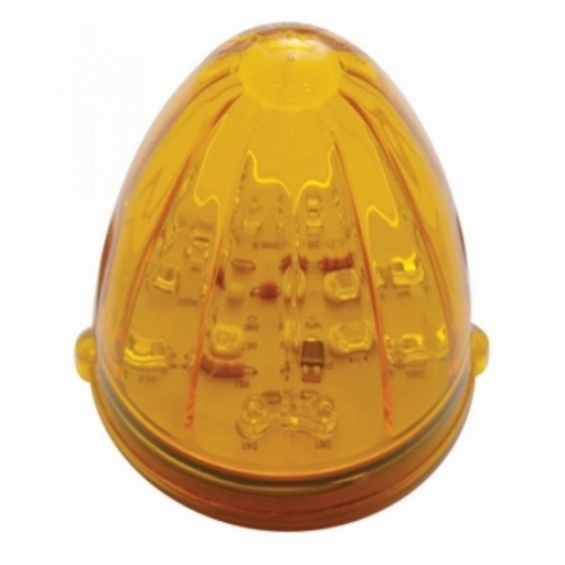 UP-42758 Fog Light Cover With 19 LED Watermelon Light & Visor For 2007-17 KW T660 (Passenger) - Amber LED/ Amber Lens