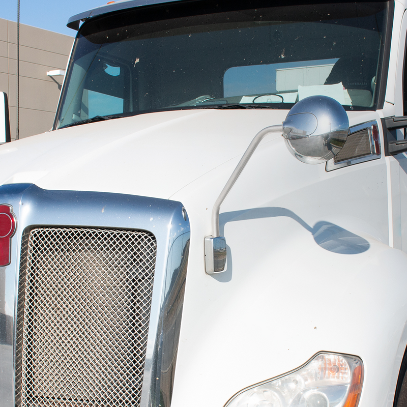 Chrome Hood Mirror For Kenworth T680 - Driver