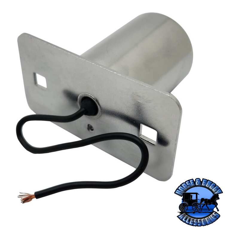 435 2.75"x1.5" Incandescent License Light, Oblong, Chrome Dark Gray