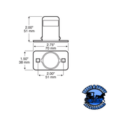 435 2.75"x1.5" Incandescent License Light, Oblong, Chrome Lavender