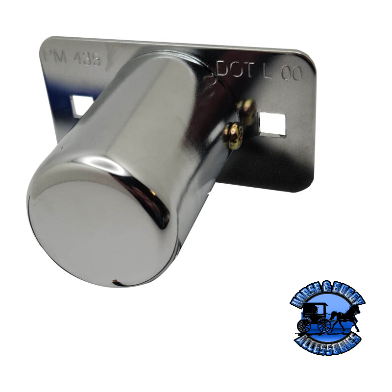 435 2.75"x1.5" Incandescent License Light, Oblong, Chrome Light Slate Gray