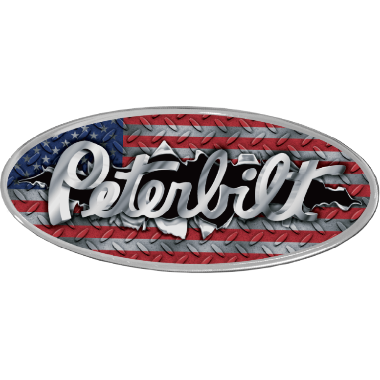 CK-EMPO-USA Peterbilt Oval Emblem - USA EMBLEM Dark Gray