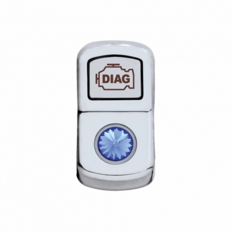 UP-45067 "Diagnostic" Rocker Switch Cover With Blue Crystal