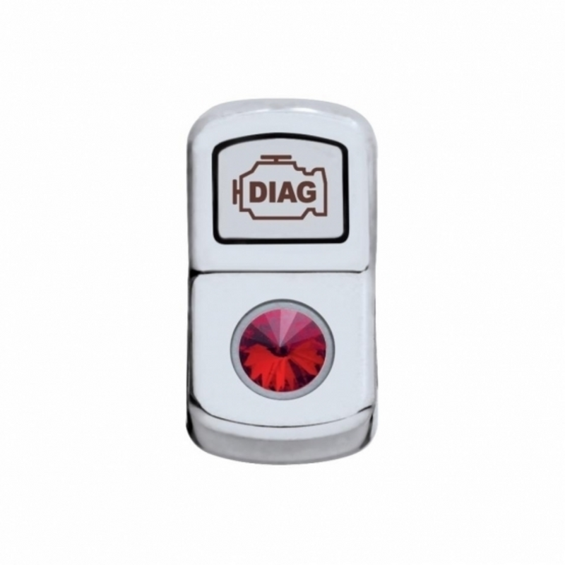 UP-45071 "Diagnostic" Rocker Switch Cover With Red Crystal