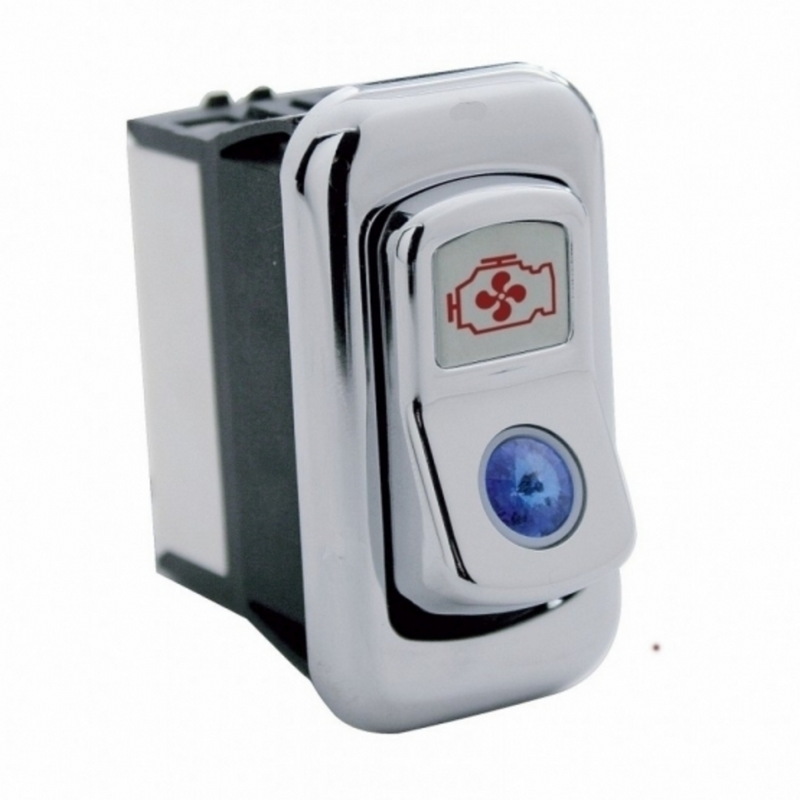 UP-45083 "Engine Fan" Rocker Switch Cover With Blue Crystal