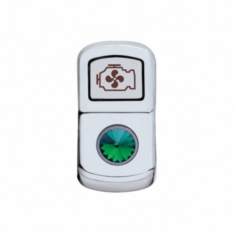 UP-45085 "Engine Fan" Rocker Switch Cover With Green Crystal