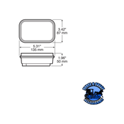 450KR 3.5"x5.3" Red Incandescent Stop/Turn/Tail, Rectangular, Kit Light Gray