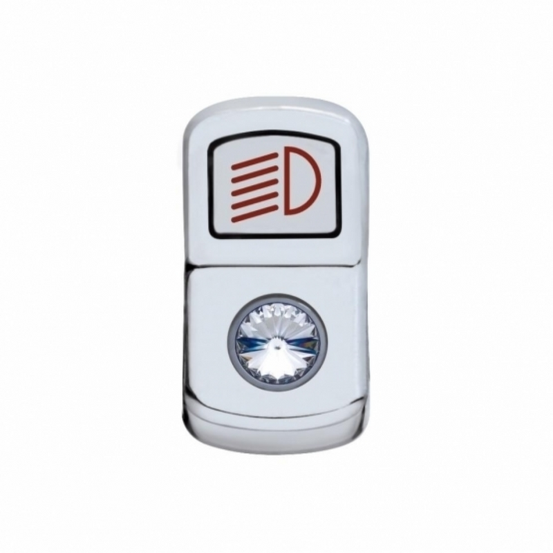 UP-45132 "Headlight" Rocker Switch Cover With Clear Crystal