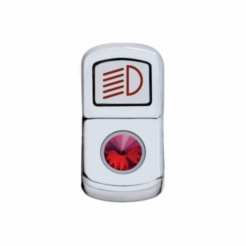 UP-45135 "Headlight" Rocker Switch Cover With Red Crystal