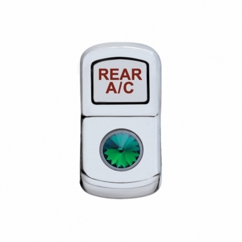 UP-45173 "Rear A/C" Rocker Switch Cover With Green Crystal