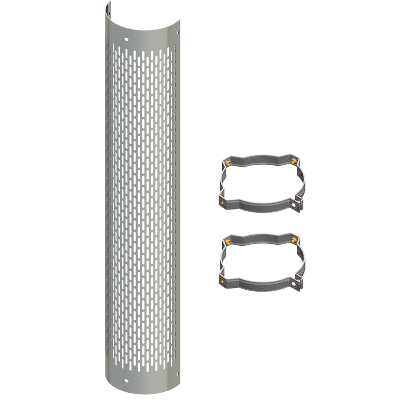 HSL05-048-5103  5" Vertical Slot Perforated Heat Shield - Chrome Dark Gray