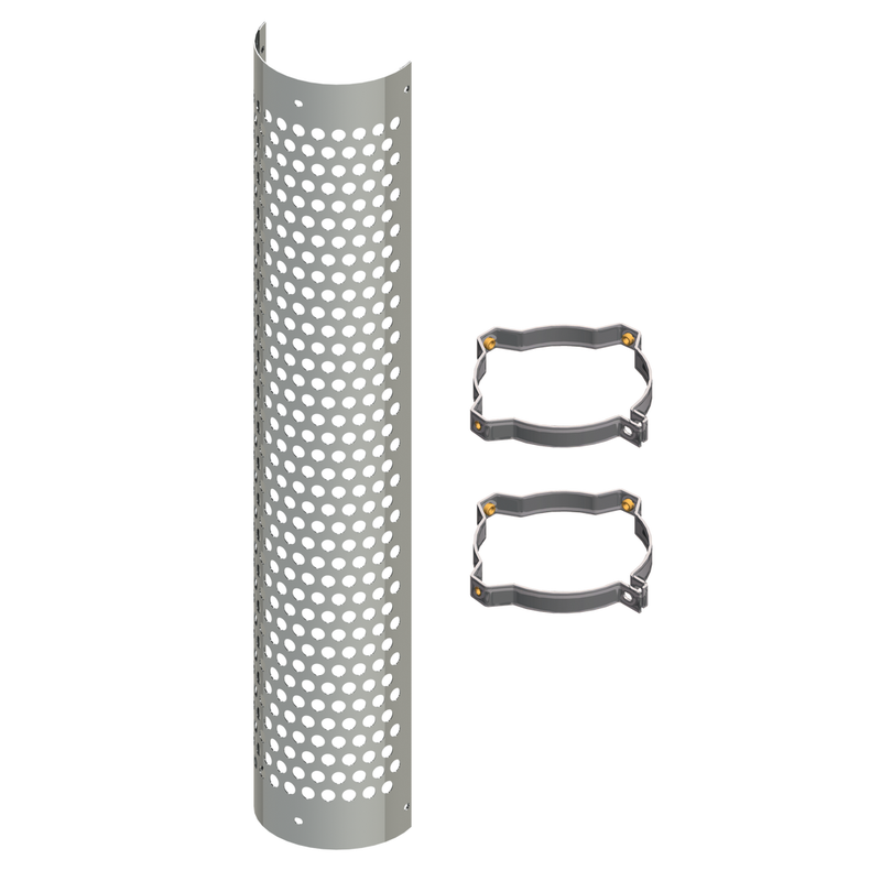 HSK07-048-5103 7" Circle Perforated Heat Shield - Chrome Light Slate Gray