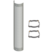 HSL08-048-5103 8" Vertical Slot Perforated Heat Shield - Chrome Dark Gray
