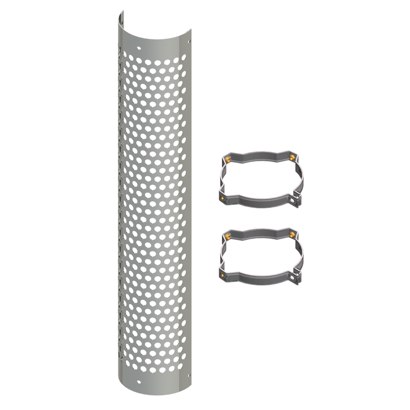 HSK08-048-5103 8" Circle Perforated Heat Shield - Chrome Light Slate Gray