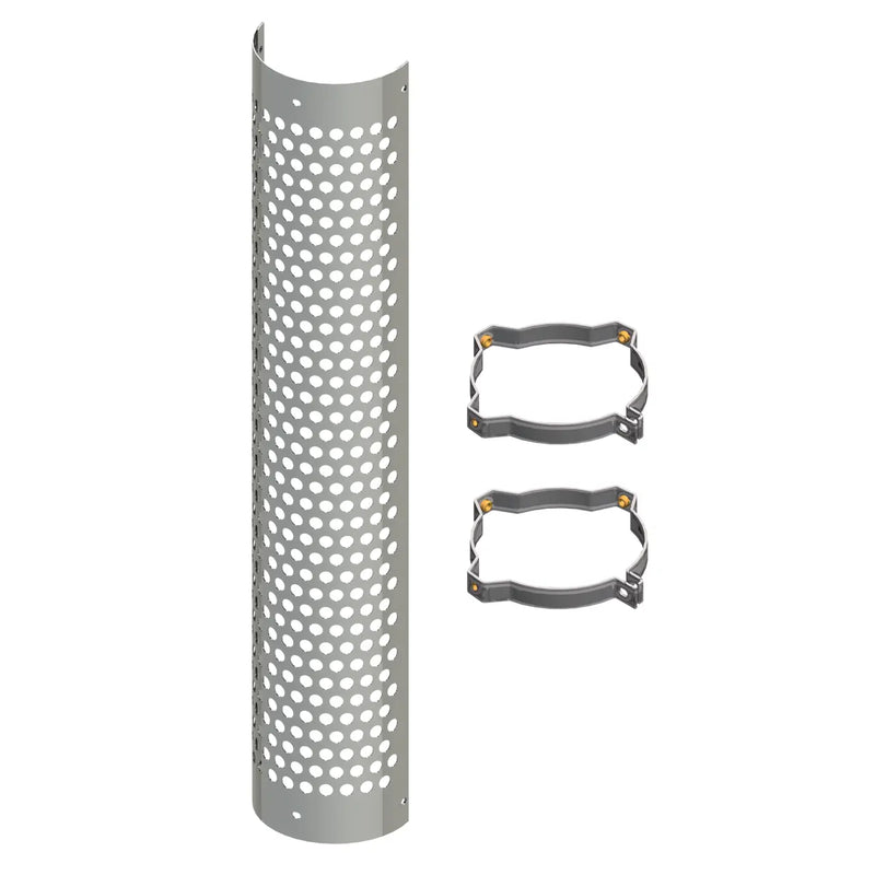 HSK06-048-5103 6" Circle Perforated Heat Shield - Chrome Light Slate Gray