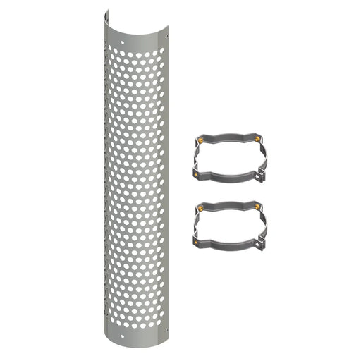 HSK06-048-5103 6" Circle Perforated Heat Shield - Chrome Light Slate Gray