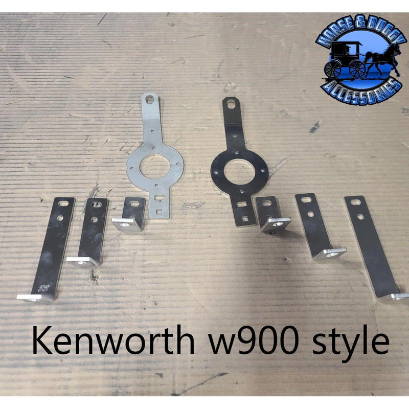 Replacement Braces for (16"-18”-20”-22" Bumpers) W/Watermelon Mount (Choose Make and Model) (PAIR) BUMPER Kenworth W900 Dark Gray