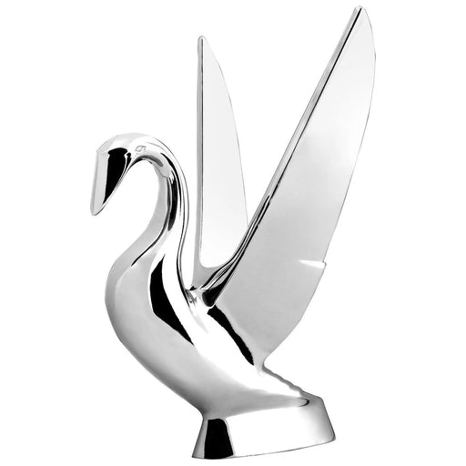 Light Gray Deluxe Swan Hood Ornament With Vintage Style Wings hood ornament