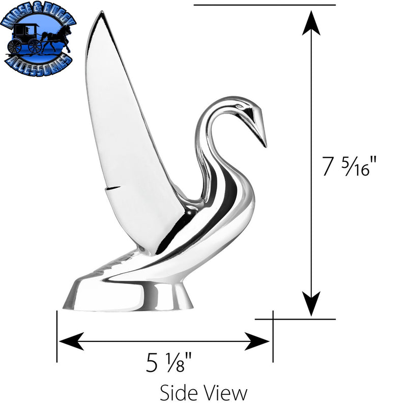 48003 Deluxe Swan Hood Ornament With Vintage Style Wings