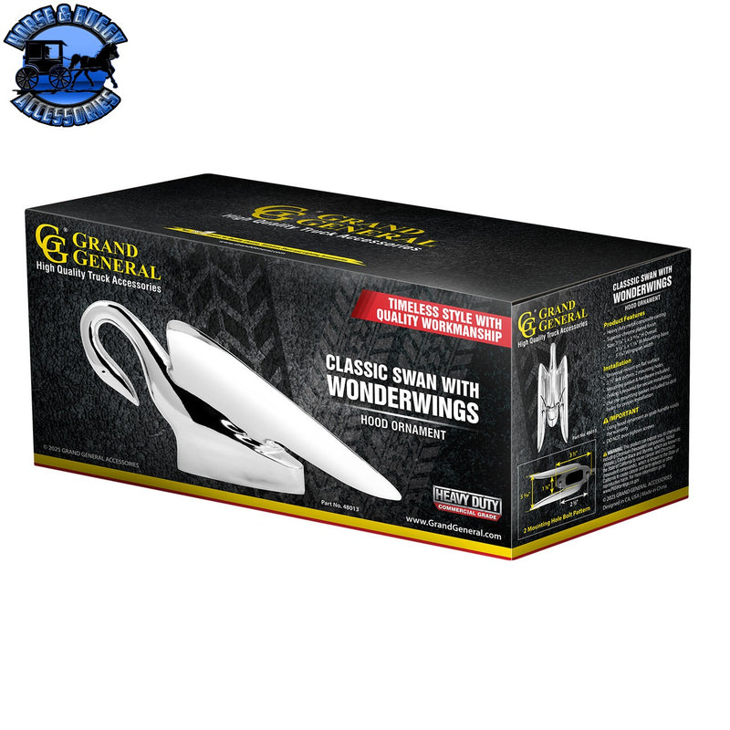 48013 Classic Swan with Wonderwings Hood Ornament
