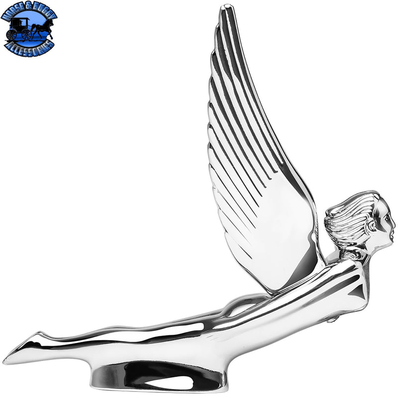 48110 CR. FLYING GODDESS HOOD ORNAMENT, 8-1/2" X 8-1/2" HIGH