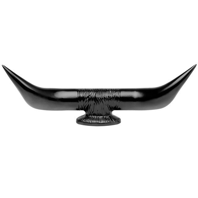 48182 Deluxe Bull Horn with Base (Matte Black)