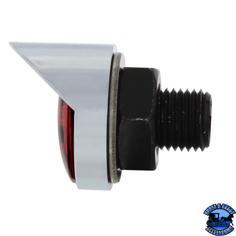 3 High Power LED 1" Light (Clearance/Marker) With Visor - Red LED/Red Lens #36898