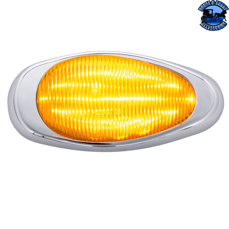 39166 15 LED Sleeper Light With Bezel For Freightliner (Clearance/Marker) - Amber LED/Amber Lens (Pair) #39166