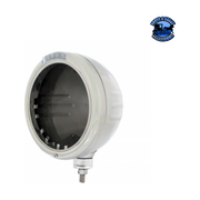 STAINLESS STEEL CLASSIC STRIPE HEADLIGHT NO BULB WITH LED SIGNAL (Choose Color) HEADLIGHT Clear Gray