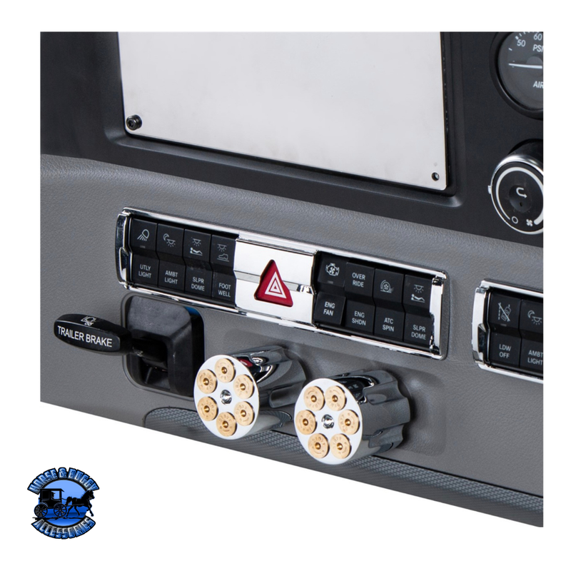 Chrome Hazard Switch Panel Trim For 2018-2022 Freightliner Cascadia #42438 Hazard Switch Trim Dark Slate Gray