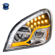 HIGH POWER LED HEADLIGHT WITH LED DRL & LED TURN SIGNAL FOR 2008-2017 FL CASCADIA (Choose Color) (Choose Side) LED Headlight Chrome / Driver's Side,Chrome / Passenger's Side,Black / Passenger's Side Gray