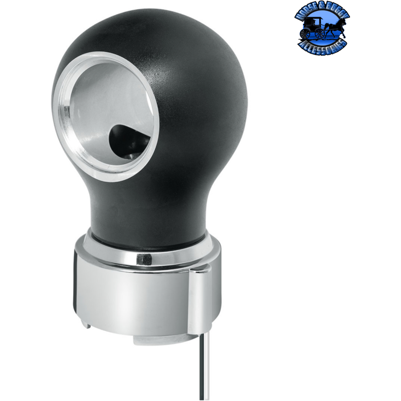 THREAD-ON CHARLOTTE STYLE GEARSHIFT KNOB WITH LED 9/10 SPEED ADAPTER  (Choose Finish)(Choose LED Color) Knob Chrome / Amber,Chrome / Blue,Chrome / White,Chrome / Red,Matte Black / Amber,Matte Black / Blue,Matte Black / White,Matte Black / Red Dark Slate Gray