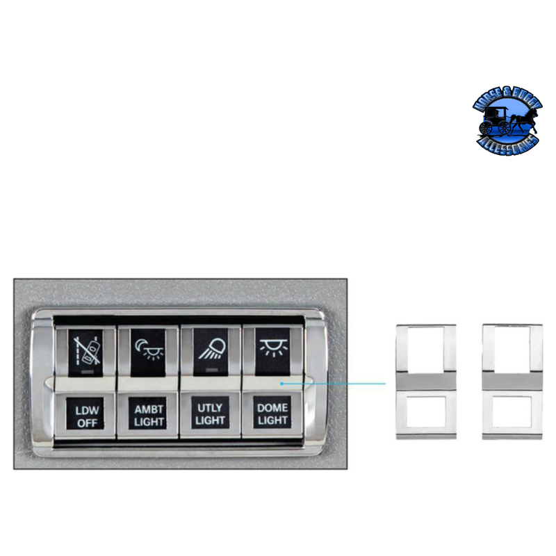 CHROME SWITCH COVER FOR 2018-2024 FREIGHTLINER CASCADIA (2-PACK) #42425 Switch Cover Dark Gray