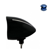 Black "Billet" Style Groove Headlight With Visor H4 Bulb With 34 Amber LED #32681 HEADLIGHT Black