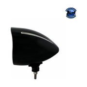 Black "Billet" Style Groove Headlight With Visor H4 Bulb With 34 White LED #32682 HEADLIGHT Black