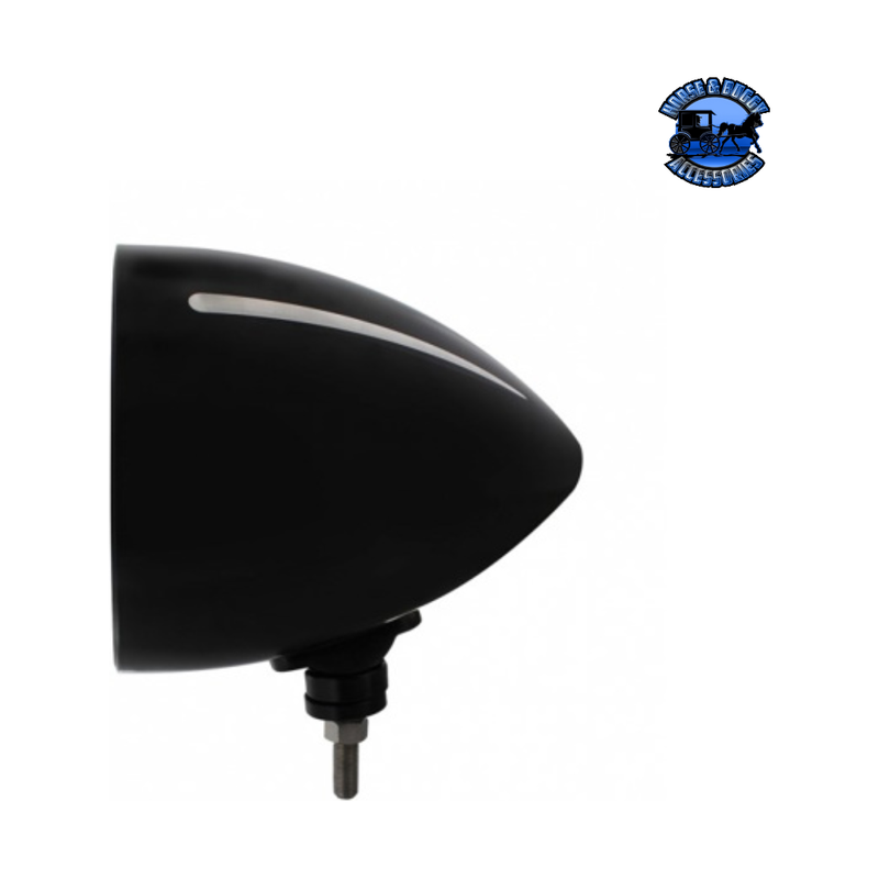 Black "Billet" Style Groove Headlight H6024 Bulb #32664 HEADLIGHT Black