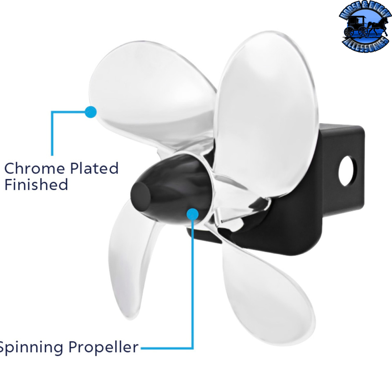 Spinning Propeller Hitch Cover For 2" X 2" Trailer Hitch Receivers #77009