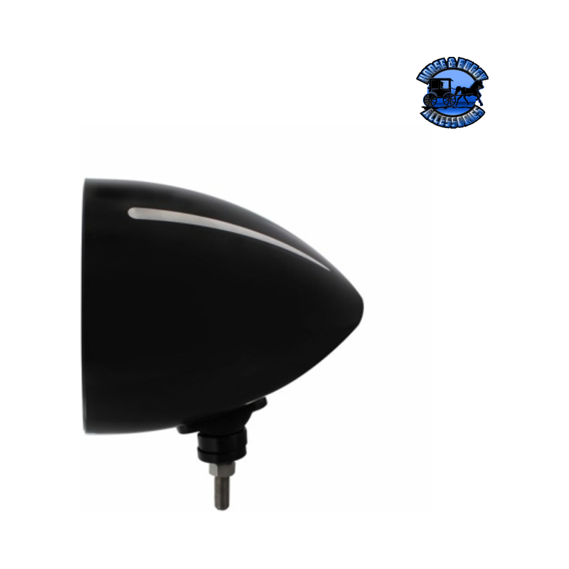 Black "Billet" Style Groove Headlight 5 LED Bulb - Chrome #32677 HEADLIGHT Black