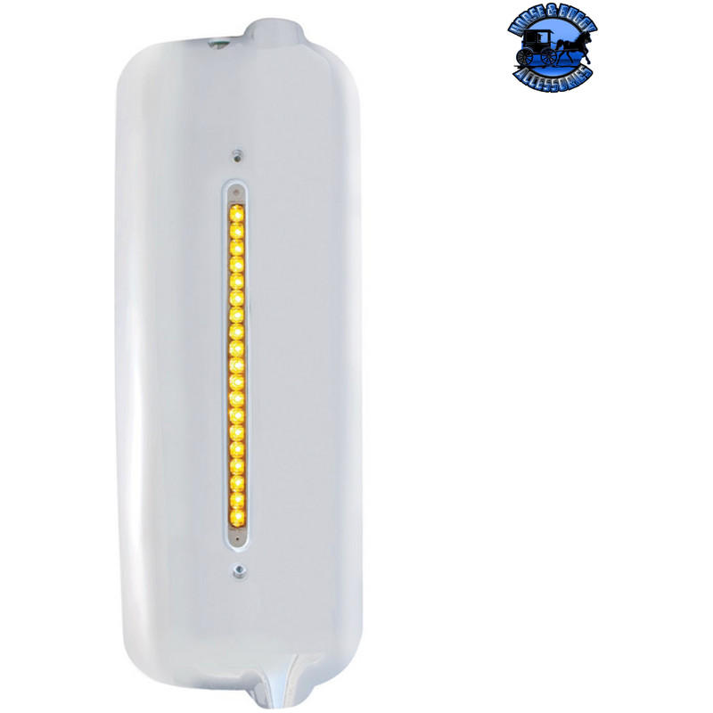 MIRROR COVER WITH 19 AMBER LED 12" REFLECTOR LIGHT BAR FOR PRE-2005 FL CENTURY (Choose Color) (Choose Side) Mirror Cover Clear / Passenger's Side Light Gray