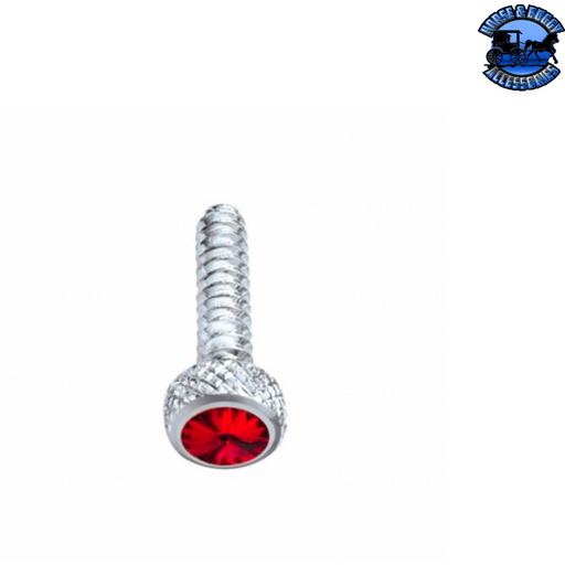 Light Gray CHROME SHORT DASH SCREW FOR FREIGHTLINER WITH COLOR CRYSTAL (2-PACK) (Choose Color) Dash Screw Red