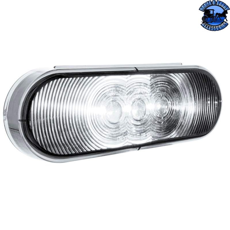 6 LED 6" Oval Light (Back-Up)-White LED/Clear Lens #38068B