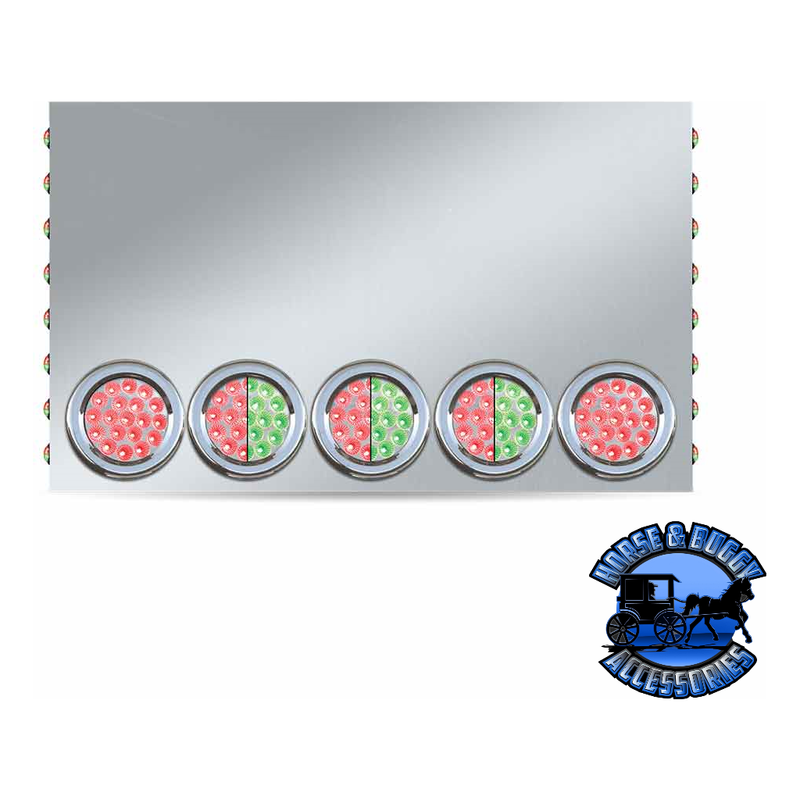 Trux (20" Drop) LED Rear Center Panel 4" & 3/4" LEDs 304 Stainless Steel (choose color) REAR CENTER PANEL Red/Green Dual - Clear Lens Gray